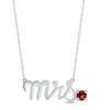 Thumbnail Image 1 of Garnet &quot;Mrs.&quot; Necklace Sterling Silver 18&quot;