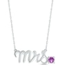 Thumbnail Image 0 of Amethyst "Mrs." Necklace Sterling Silver 18"