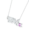 Thumbnail Image 1 of Amethyst "Mrs." Necklace Sterling Silver 18"