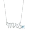 Thumbnail Image 1 of Aquamarine "Mrs." Necklace Sterling Silver 18"