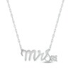Thumbnail Image 1 of White Lab-Created Sapphire &quot;Mrs.&quot; Necklace 10K White Gold 18&quot;