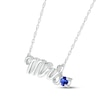 Thumbnail Image 2 of Blue Lab-Created Sapphire "Mrs." Necklace 10K White Gold 18"