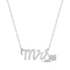 Thumbnail Image 1 of Lab-Created Opal "Mrs." Necklace 10K White Gold 18"