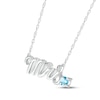 Thumbnail Image 2 of Swiss Blue Topaz &quot;Mrs.&quot; Necklace 10K White Gold 18&quot;