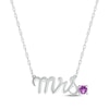 Thumbnail Image 1 of Amethyst "Mrs." Necklace 10K White Gold 18"