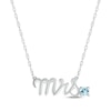 Thumbnail Image 1 of Aquamarine "Mrs." Necklace 10K White Gold 18"