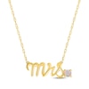 Thumbnail Image 1 of Lab-Created Opal &quot;Mrs.&quot; Necklace 10K Yellow Gold 18&quot;