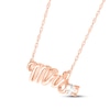 Thumbnail Image 2 of White Lab-Created Sapphire "Mrs." Necklace 10K Rose Gold 18"