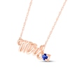 Thumbnail Image 2 of Blue Lab-Created Sapphire &quot;Mrs.&quot; Necklace 10K Rose Gold 18&quot;
