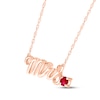 Thumbnail Image 2 of Lab-Created Ruby &quot;Mrs.&quot; Necklace 10K Rose Gold 18&quot;