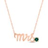 Thumbnail Image 0 of Lab-Created Emerald "Mrs." Necklace 10K Rose Gold 18"