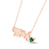Thumbnail Image 1 of Lab-Created Emerald "Mrs." Necklace 10K Rose Gold 18"