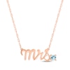 Thumbnail Image 1 of Aquamarine &quot;Mrs.&quot; Necklace 10K Rose Gold 18&quot;