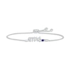 Thumbnail Image 0 of Blue Lab-Created Sapphire "Mrs." Bolo Bracelet Sterling Silver 9.5"