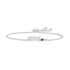 Thumbnail Image 1 of Blue Lab-Created Sapphire &quot;Mrs.&quot; Bolo Bracelet Sterling Silver 9.5&quot;