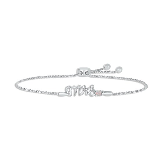 Lab-Created Opal "Mrs." Bolo Bracelet Sterling Silver 9.5"