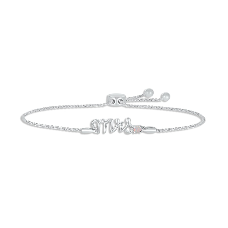 Main Image 1 of Lab-Created Opal &quot;Mrs.&quot; Bolo Bracelet Sterling Silver 9.5&quot;