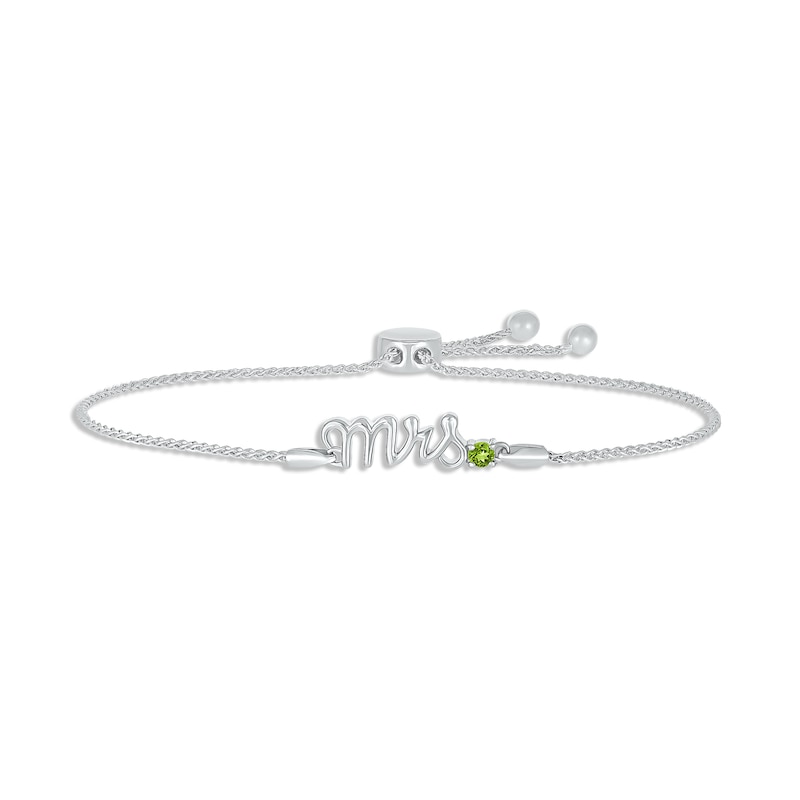 Main Image 1 of Peridot &quot;Mrs.&quot; Bolo Bracelet Sterling Silver 9.5&quot;
