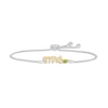 Thumbnail Image 1 of Peridot &quot;Mrs.&quot; Bolo Bracelet Sterling Silver & 10K Yellow Gold 9.5&quot;
