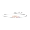 Thumbnail Image 1 of Amethyst &quot;Mrs.&quot; Bolo Bracelet Sterling Silver & 10K Rose Gold 9.5&quot;