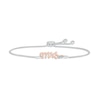 Thumbnail Image 1 of Aquamarine &quot;Mrs.&quot; Bolo Bracelet Sterling Silver & 10K Rose Gold 9.5&quot;
