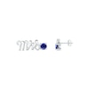 Thumbnail Image 3 of Blue Lab-Created Sapphire "Mrs." Earrings Sterling Silver