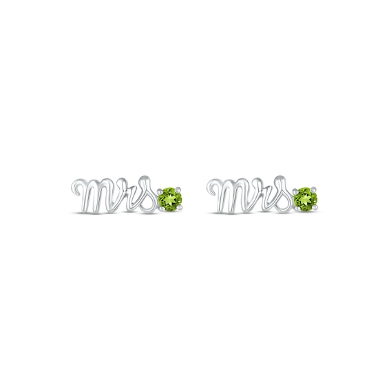 Thumbnail Image 2 of Peridot "Mrs." Earrings Sterling Silver