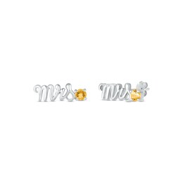 Citrine "Mrs." Earrings Sterling Silver