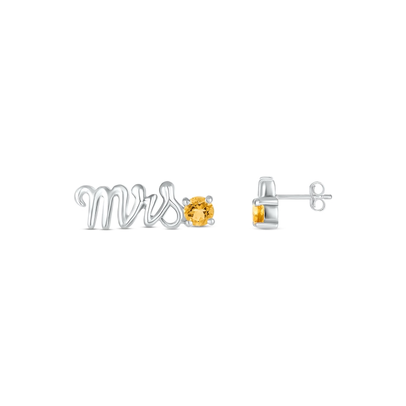 Main Image 3 of Citrine &quot;Mrs.&quot; Earrings Sterling Silver