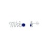 Thumbnail Image 3 of Blue Lab-Created Sapphire &quot;Mrs.&quot; Earrings 10K White Gold