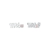 Thumbnail Image 1 of Lab-Created Opal &quot;Mrs.&quot; Earrings 10K White Gold