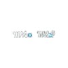 Thumbnail Image 1 of Swiss Blue Topaz &quot;Mrs.&quot; Earrings 10K White Gold