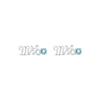 Thumbnail Image 2 of Swiss Blue Topaz &quot;Mrs.&quot; Earrings 10K White Gold