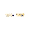Thumbnail Image 1 of Blue Lab-Created Sapphire &quot;Mrs.&quot; Earrings 10K Yellow Gold