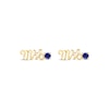 Thumbnail Image 2 of Blue Lab-Created Sapphire &quot;Mrs.&quot; Earrings 10K Yellow Gold