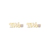 Thumbnail Image 2 of Lab-Created Opal &quot;Mrs.&quot; Earrings 10K Yellow Gold