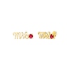 Thumbnail Image 0 of Lab-Created Ruby "Mrs." Earrings 10K Yellow Gold