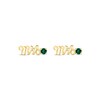 Thumbnail Image 2 of Lab-Created Emerald &quot;Mrs.&quot; Earrings 10K Yellow Gold