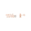 Thumbnail Image 3 of White Lab-Created Sapphire &quot;Mrs.&quot; Earrings 10K Rose Gold