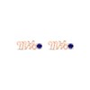 Thumbnail Image 2 of Blue Lab-Created Sapphire &quot;Mrs.&quot; Earrings 10K Rose Gold