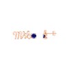 Thumbnail Image 3 of Blue Lab-Created Sapphire &quot;Mrs.&quot; Earrings 10K Rose Gold