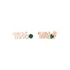 Thumbnail Image 1 of Lab-Created Emerald &quot;Mrs.&quot; Earrings 10K Rose Gold