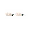 Thumbnail Image 2 of Lab-Created Emerald &quot;Mrs.&quot; Earrings 10K Rose Gold