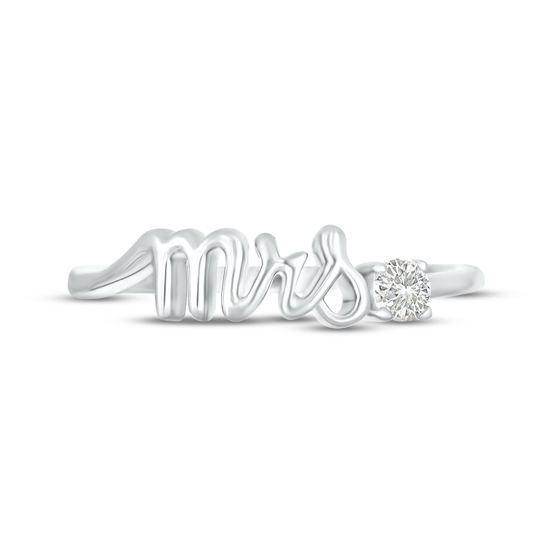 White Lab-Created Sapphire "Mrs." Ring Sterling Silver