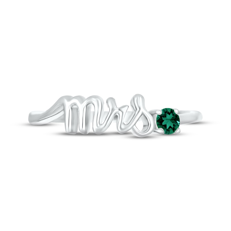 Lab-Created Emerald "Mrs." Ring Sterling Silver