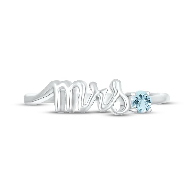 Main Image 2 of Aquamarine &quot;Mrs.&quot; Ring Sterling Silver