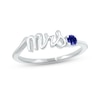 Thumbnail Image 1 of Blue Lab-Created Sapphire &quot;Mrs.&quot; Ring 10K White Gold