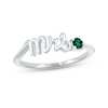 Thumbnail Image 0 of Lab-Created Emerald "Mrs." Ring 10K White Gold