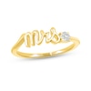 Thumbnail Image 0 of White Lab-Created Sapphire "Mrs." Ring 10K Yellow Gold