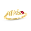Thumbnail Image 0 of Lab-Created Ruby "Mrs." Ring 10K Yellow Gold